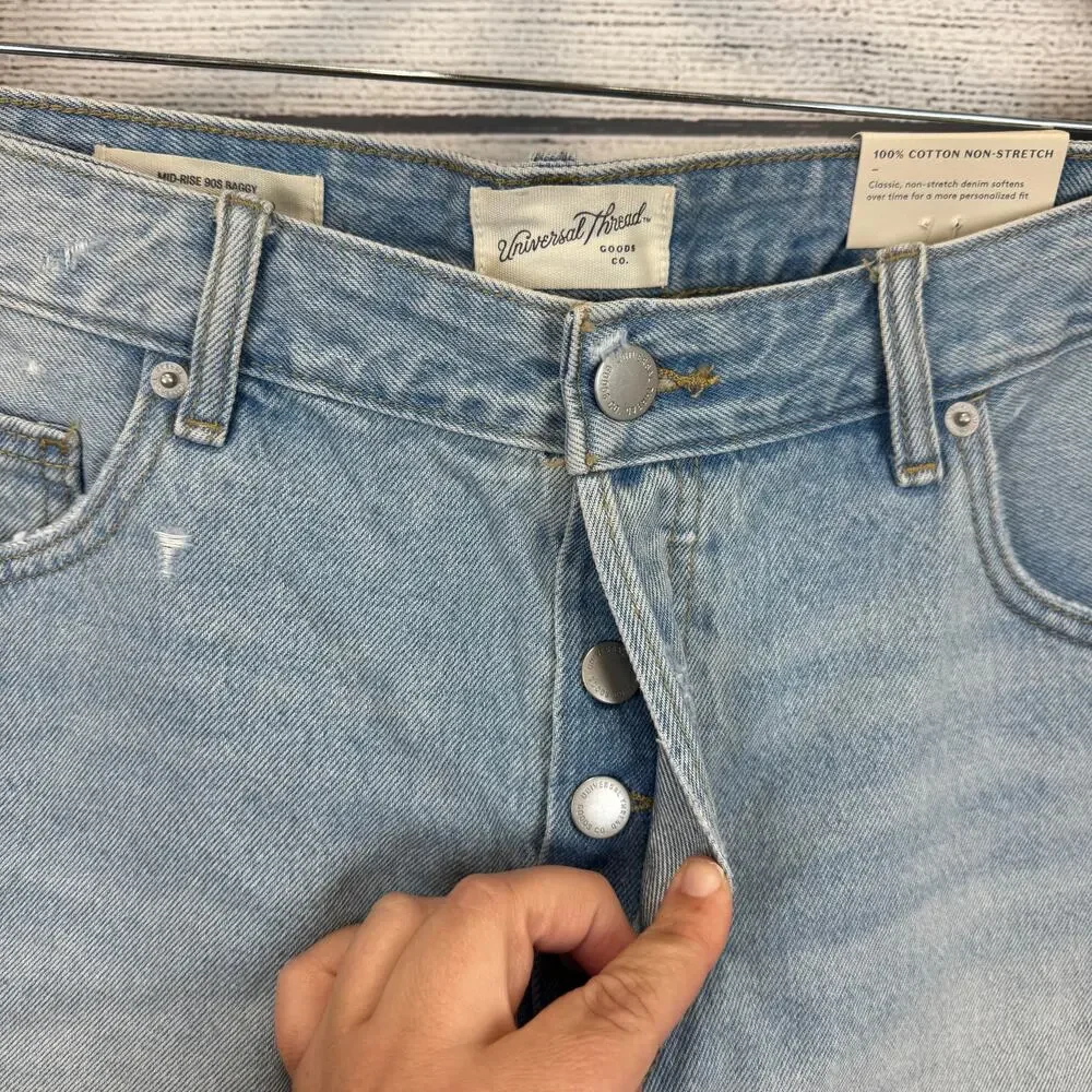 Universal Thread Plus Size Mid-Rise 90's Baggy Denim Shorts Size 18